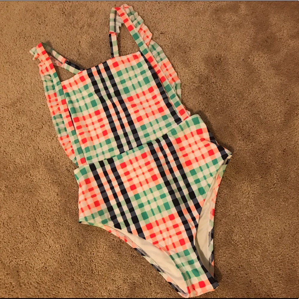 NWT Aerie Size Large Gingham Apron Front One Piece